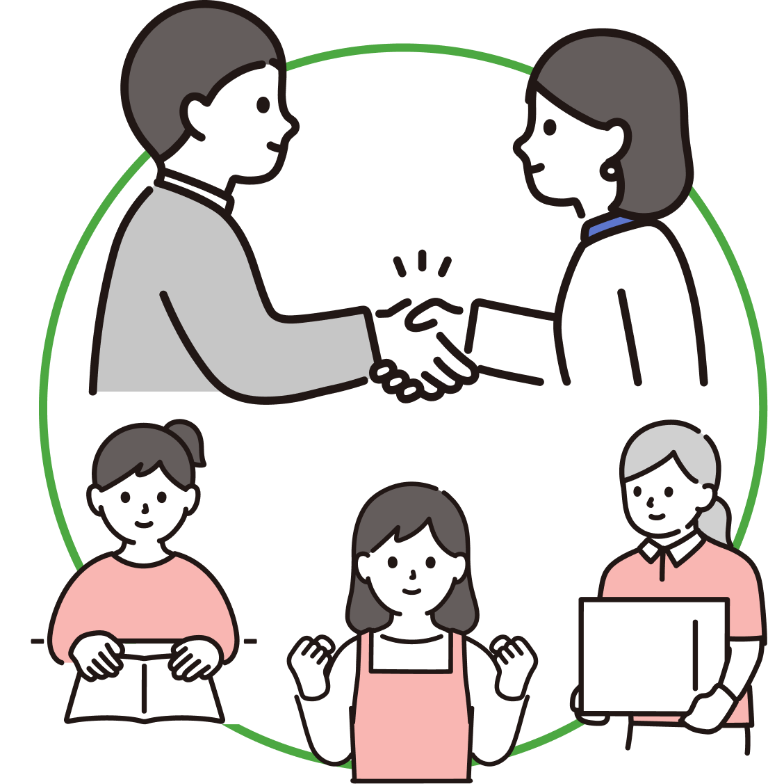 企業と人を繋ぐイラスト